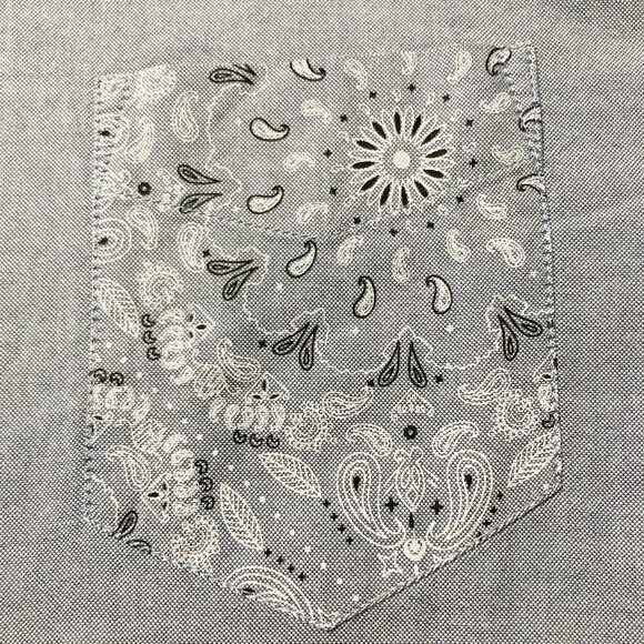 RETROFIT Light blue chambray men's short-sleeve shirt ~ Denim LARGE XL 1X top - Picture 4 of 12